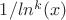 $1/ln^k (x)$