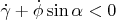 $\dot\gamma+\dot\phi\sin\alpha<0$