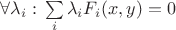 $\forall \lambda_i :  \, \sum\limits_{i} \lambda_i  F_i (x,y)=0$