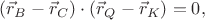 $(\vec r_{B}-\vec r_{C})\cdot(\vec r_{Q}-\vec r_{K})=0,$