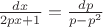 $\frac{dx}{2px+1}=\frac{dp}{p-p^2}$
