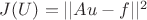 $J(U)=||Au-f||^2$