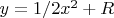 $y=\-1/2x^2+R$