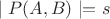 $\mid P(A, B)\mid = s$