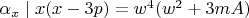 $\alpha_x \mid x(x-3p)=w^4(w^2+3mA)$