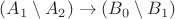$(A_1\setminus A_2)\to (B_0\setminus B_1)$