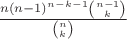 $\frac{n(n-1)^{n-k-1}\binom{n-1}{k}}{\binom{n}{k}}$