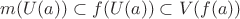 $m(U(a)) \subset f(U(a)) \subset V(f(a))$