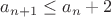 $a_{n+1}\leq a_n+2$