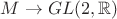 $M\to GL(2,\mathbb R)$