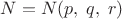 $N=N(p,\;q,\;r)$