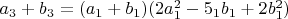 $a_3+b_3=(a_1+b_1)(2a_1^2-5а_1b_1+2b_1^2)$
