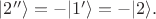 $|2''\rangle=-|1'\rangle=-|2\rangle.$