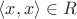 $\langle x, x\rangle\in R$