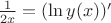 $\frac{1}{2x}=(\ln y(x))'$