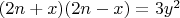 $(2n+x)(2n-x)=3y^2$