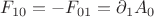 $F_{10}=-F_{01}=\partial_1 A_0$