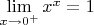$\lim\limits_{x\to 0^+}x^x=1$