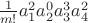 $\frac{1}{m!} a_1^2 a_2^0 a_3^3 a_4^2$