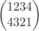 $$\begin{pmatrix}
 1  2  3  4 \\
 4  3  2  1 
\end{pmatrix}$$