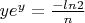 $ye^y=\frac{-ln2}n$