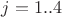 $ j=1..4 $