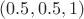 $(0.5,0.5,1)$