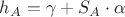 $h_A =\gamma + S_A \cdot \alpha$