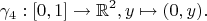 $$\gamma_4: [0,1] \rightarrow \mathbb{R}^2, где y\mapsto (0,y).$$