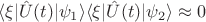 $\langle \xi | \hat U(t) |\psi_1 \rangle \langle \xi | \hat U(t) | \psi_2 \rangle \approx 0$