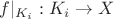 $f|_{K_i}:K_i\to X$
