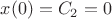 $x(0)=C_2=0$