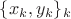 $\{ x_k, y_k \}_k$