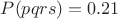 $P(pqrs) = 0.21$ $P(pqrs) = 0.21$
