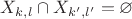 $X_{k, l} \cap X_{k', l'} = \varnothing$
