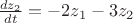 $\frac{dz_2}{dt} = -2z_1-3z_2$