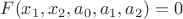 $F(x_1, x_2,a_0,a_1,a_2)=0$