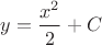 $y=\dfrac {x^2}2+C$