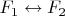 $F_1 \leftrightarrow F_2$