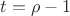 $t=\rho -1$