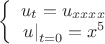 $\[\left\{ \begin{array}{l}
{u_t} = {u_{xxxx}}\\
{\left. u \right|_{t = 0}} = {x^5}
\end{array} \right.\]$