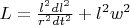 $L=\frac{l^2dl^2}{r^2dt^2}+l^2w^2$