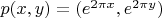 $p(x,y)=(e^{2\pi x},e^{2\pi y})$