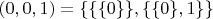 $(0,0,1)=\{\{\{0\}\},\{\{0\},1\}\}$
