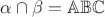 $\alpha \cap \beta = \mathbb A \mathbb B \mathbb C$