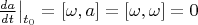 $\left.\frac {da}{dt}\right|_{t_0}=[\omega, a]=[\omega, \omega]=0$