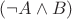 $(\neg A \wedge B)$