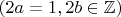 $(2a=1, 2b \in \mathbb{Z})$