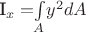 I_x = $$\int\limits_{A}^{}$$y^2dA