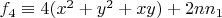 $f_4 \equiv 4(x^2+y^2+xy)+2nn_1$